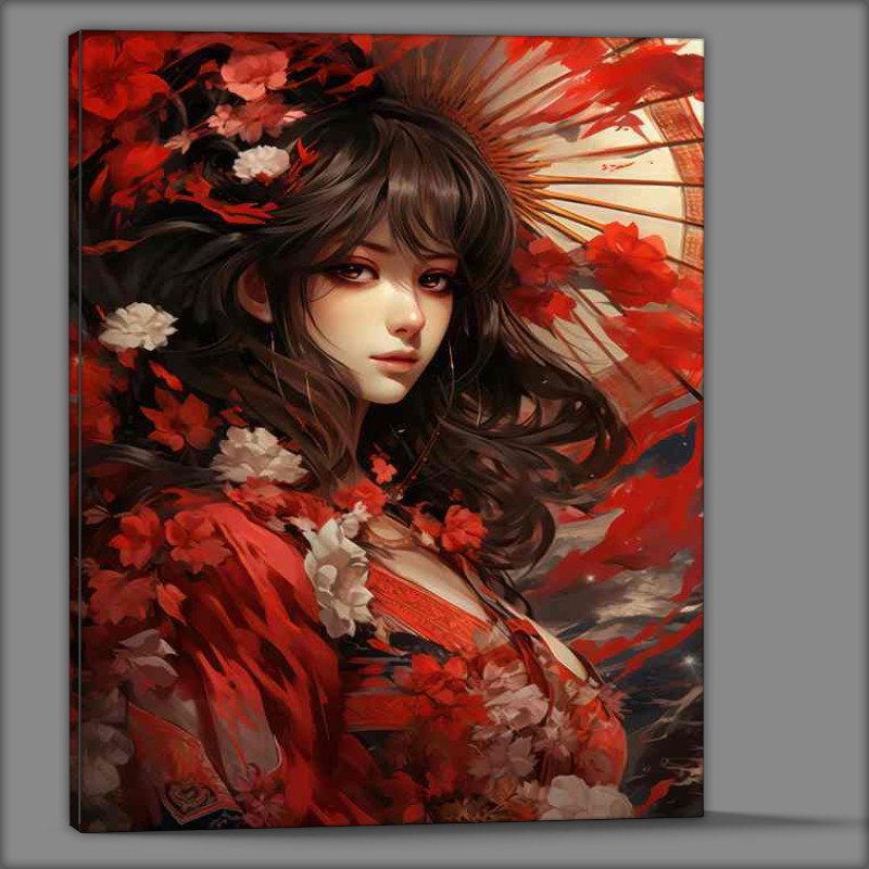Buy Canvas : (Understanding the Geishas Kimono in red)