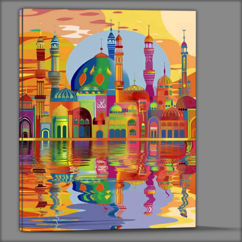 Buy Canvas : (Ripples in the sea arabic a flat design)