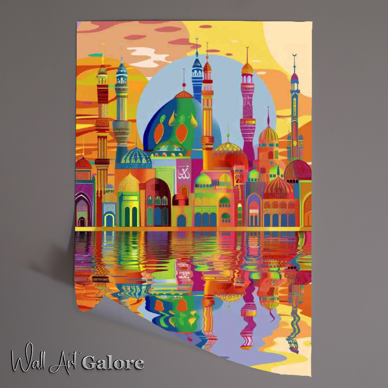 Buy Unframed Poster : (Ripples in the sea arabic a flat design)