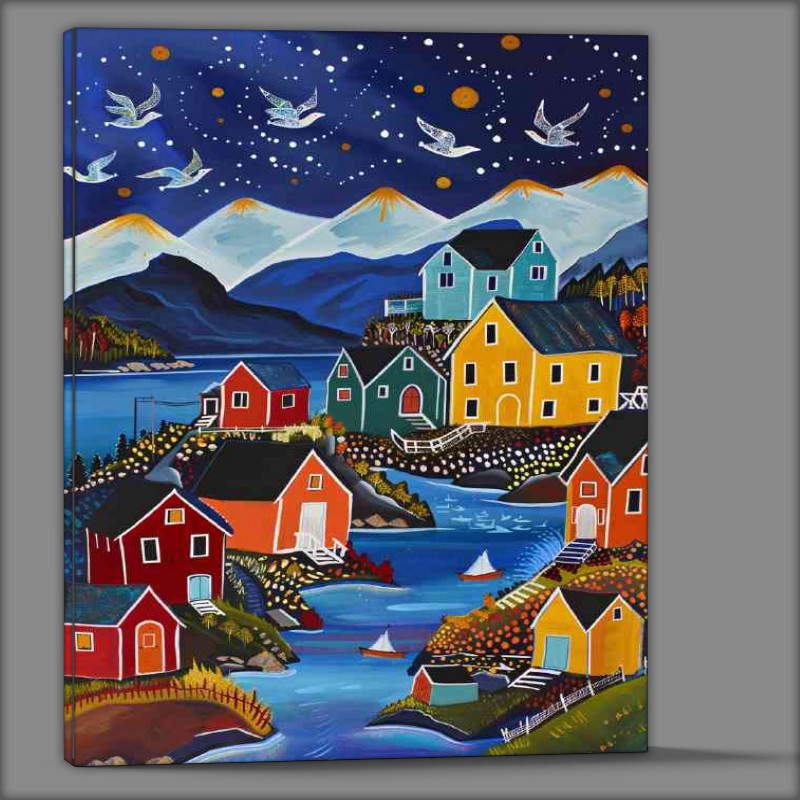 Buy Canvas : (Scandinavian fishing village)
