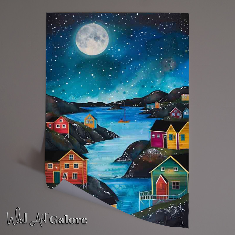 Buy Unframed Poster : (Scandinavian houses built around the lake)