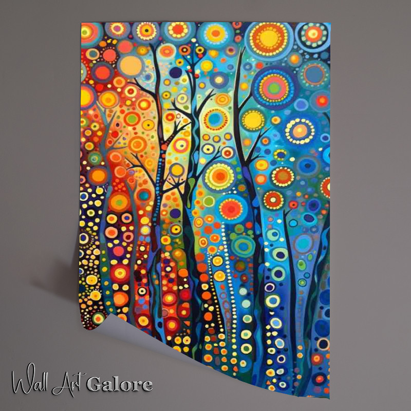 Buy Unframed Poster : (A painting of trees with circles and dots)