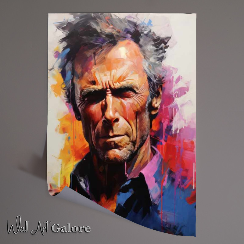 Buy Unframed Poster : (Painting style Clint Eastwood Very colourful)