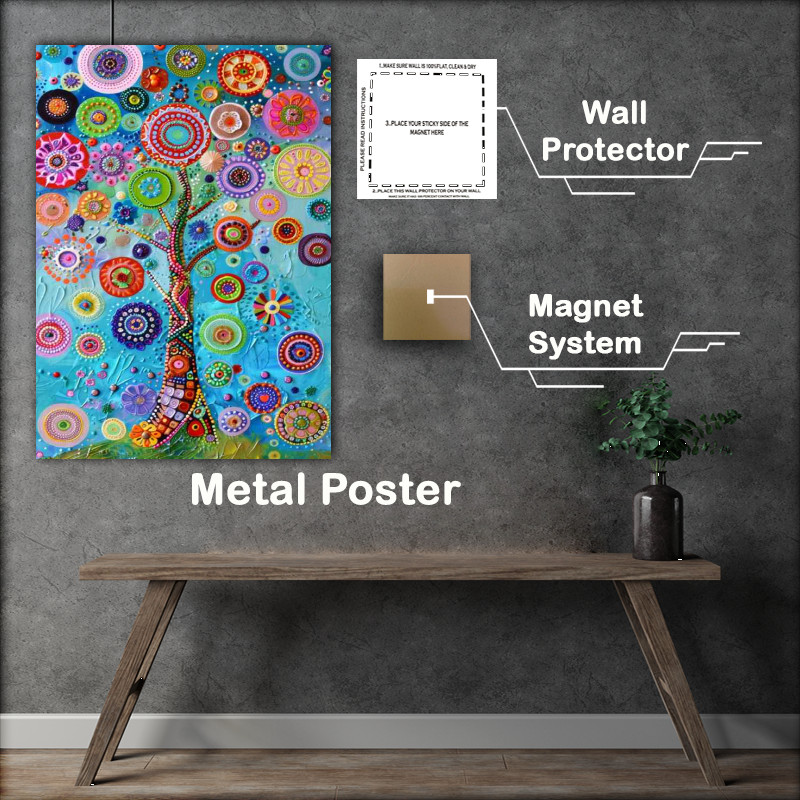 Buy Metal Poster : (Abstract colourful patterns in the tree)