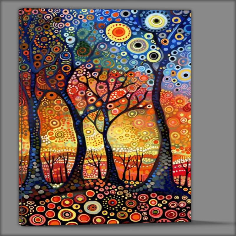 Buy Canvas : (Circle trees in the setting sun)