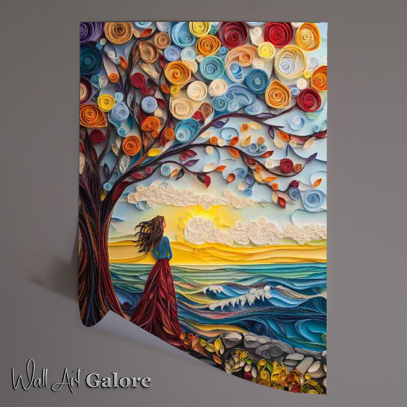 Buy Unframed Poster : (Paper setting sun by the sea)