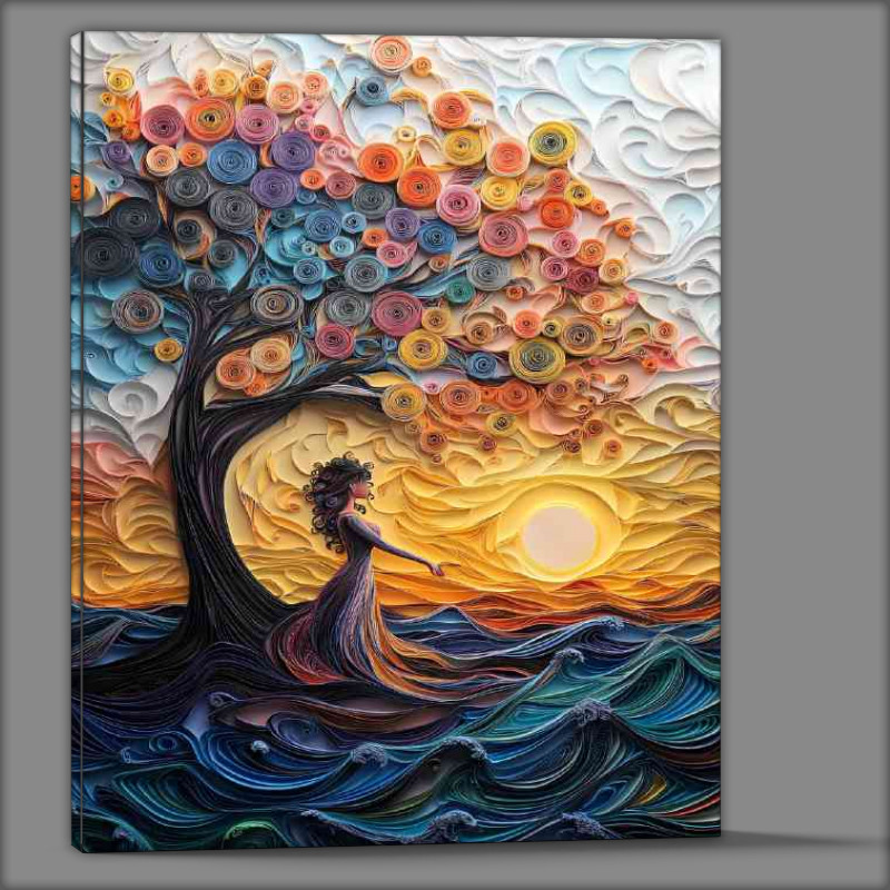 Buy Canvas : (Paper surrounded by the crashing waves)