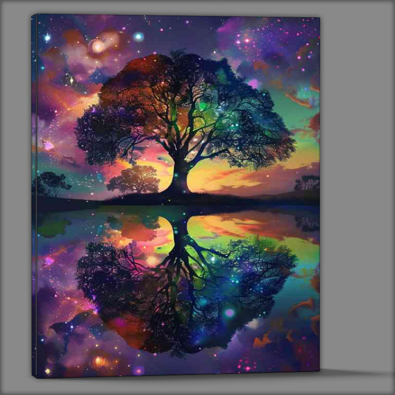 Buy Canvas : (Reflective tree of life colourful)