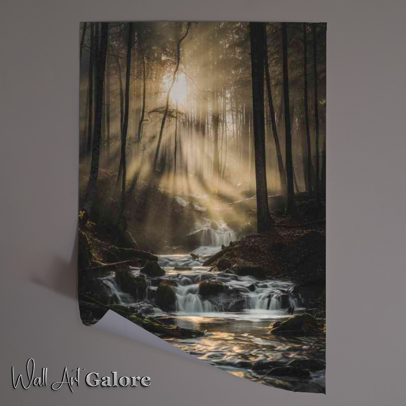Buy Unframed Poster : (Sun blasting through the flowing river)