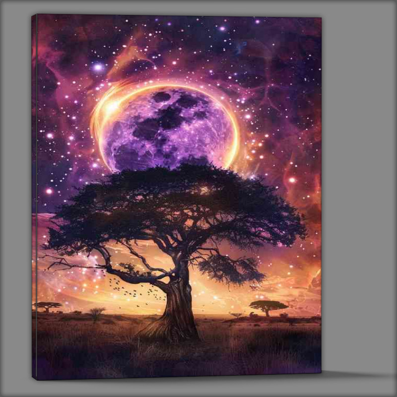 Buy Canvas : (Surreal eclipse over the african planes)