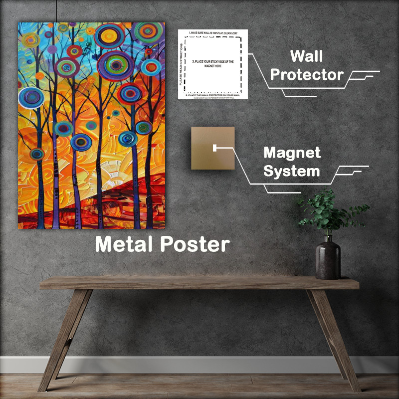 Buy Metal Poster : (Surreal trees full circles)