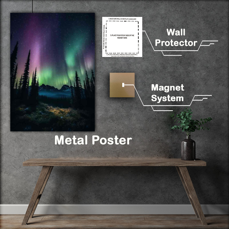 Buy Metal Poster : (Arctic Nights Meets Aurora)