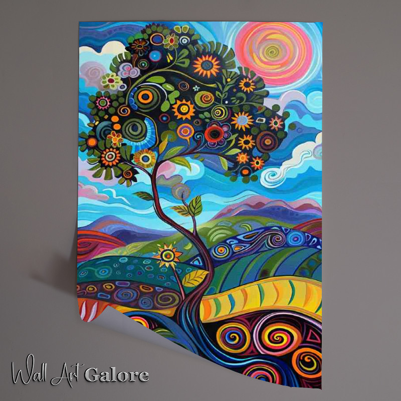 Buy Unframed Poster : (Whimsical swirls blustering tree)