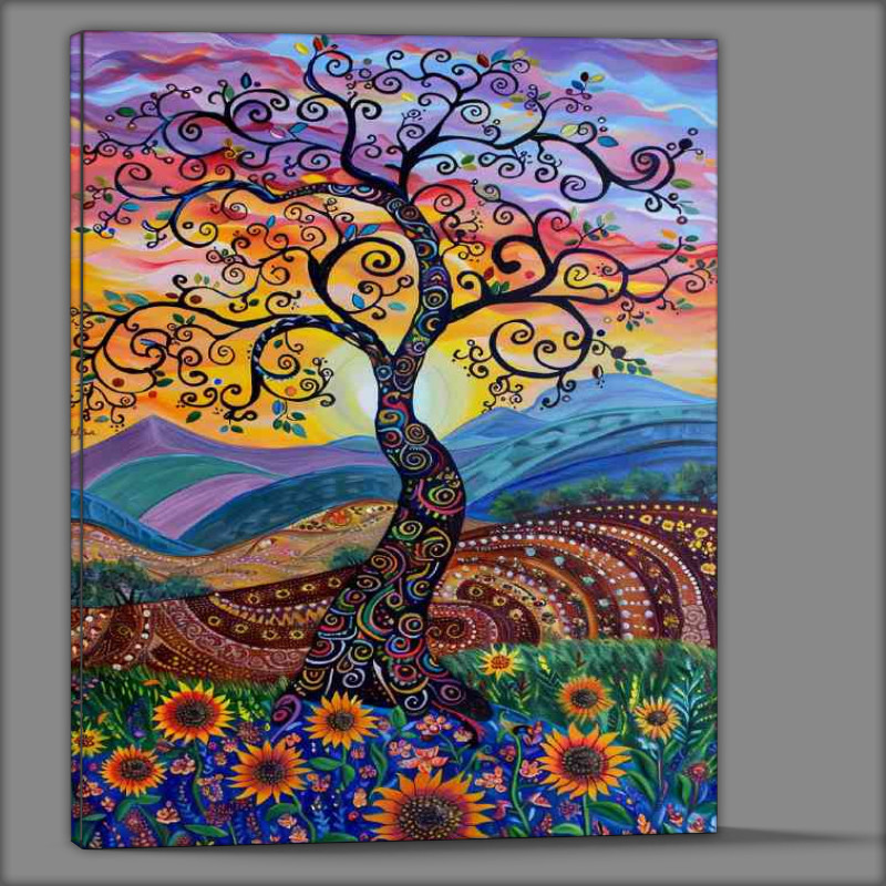 Buy Canvas : (Whimsical tree with swirling branches)