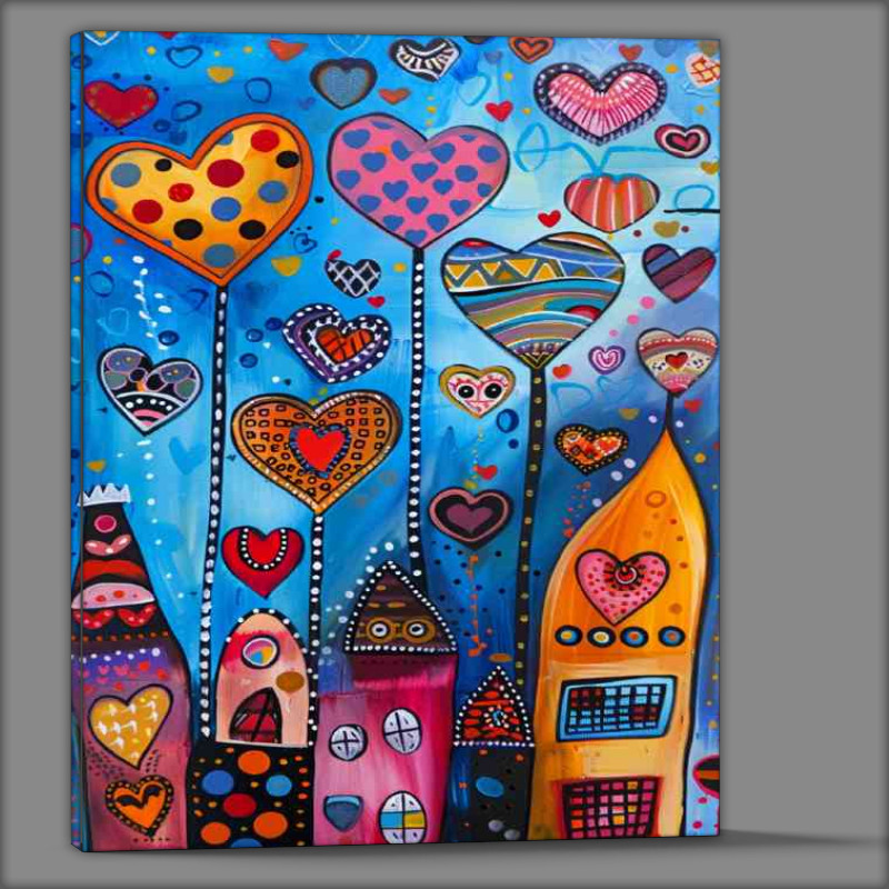 Buy Canvas : (Abstract city of heart love)