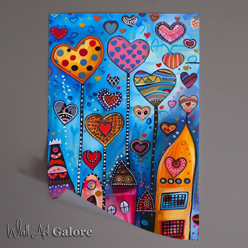 Buy Unframed Poster : (Abstract city of heart love)