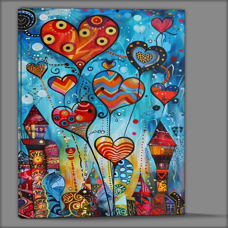 Buy Canvas : (Abstract heart city town)