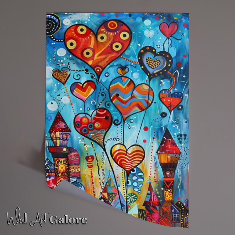 Buy Unframed Poster : (Abstract heart city town)