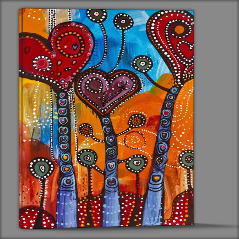 Buy Canvas : (Doodle heart shaped trees)