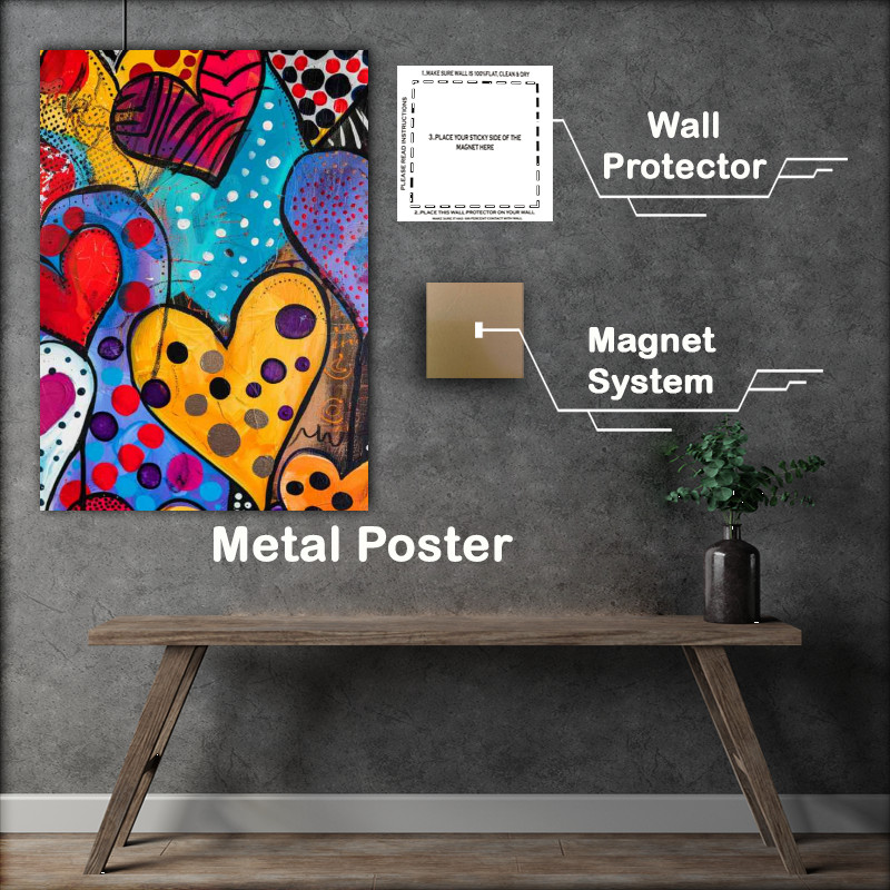 Buy Metal Poster : (Dreamy big love hearts)