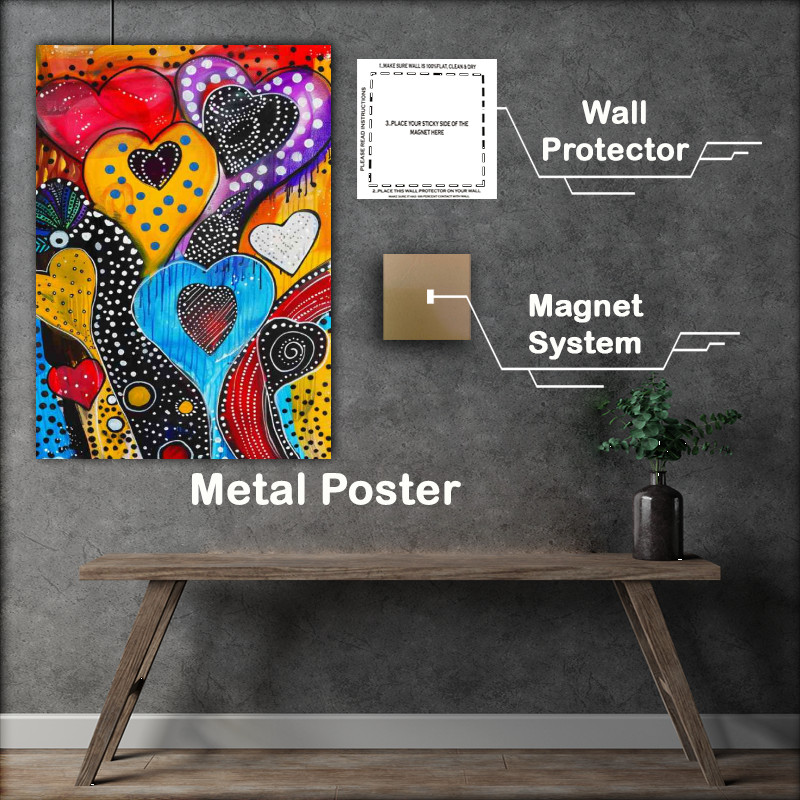 Buy Metal Poster : (Dreamy whimsical harts)