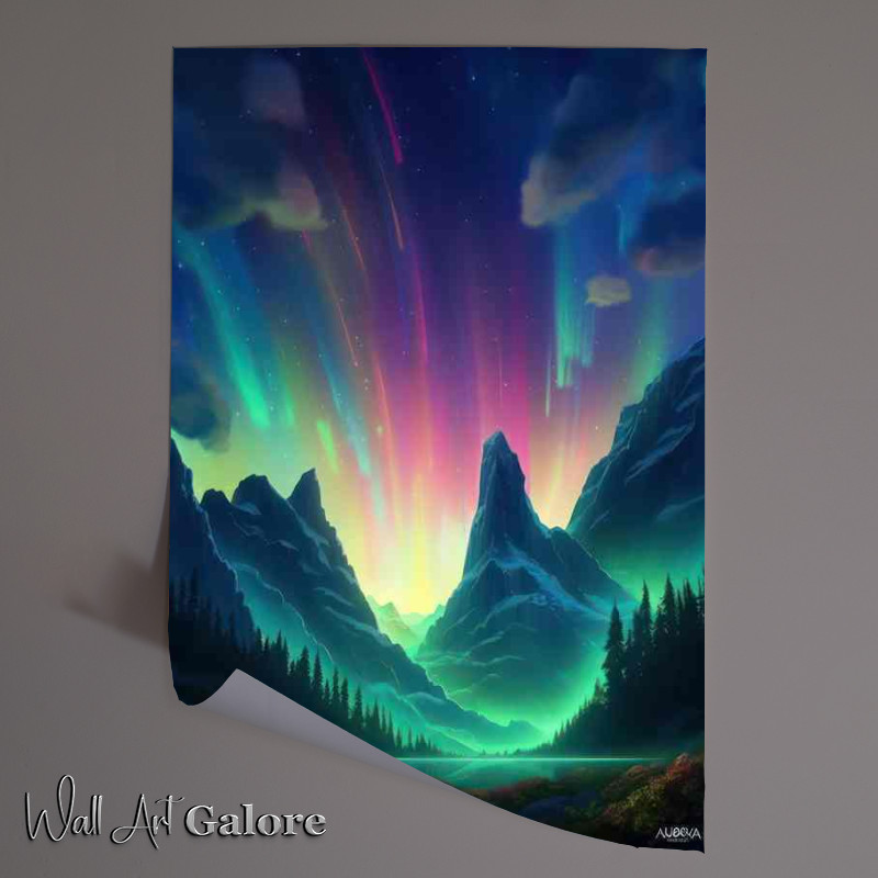 Buy Unframed Poster : (Beneath the Shimmering sky Aurora Stories)