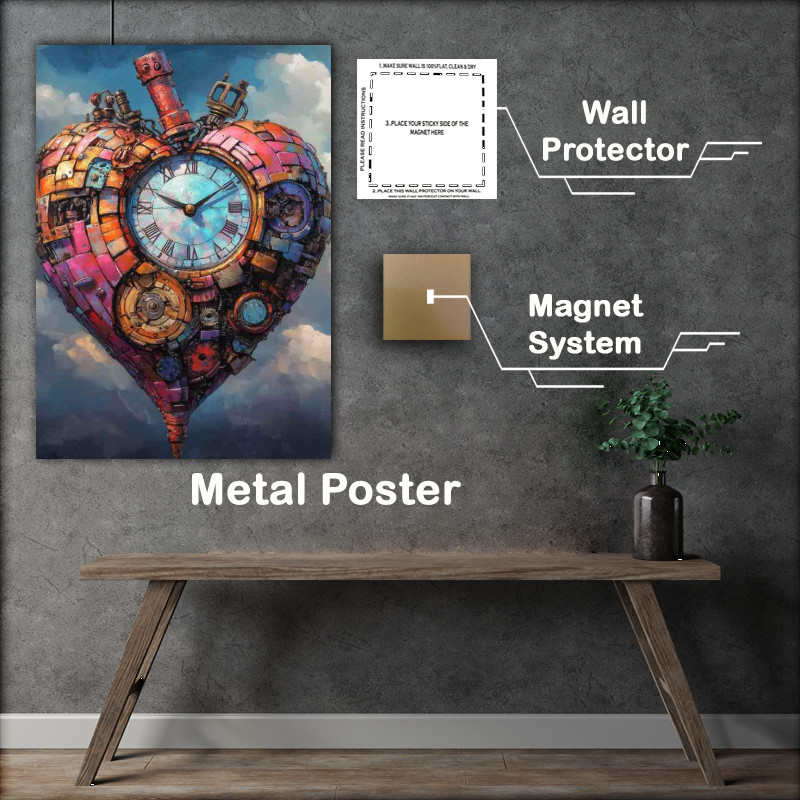 Buy Metal Poster : (Heart with clock face)
