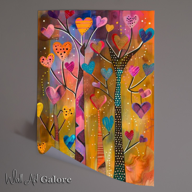 Buy Unframed Poster : (Hearts polka dot trees)
