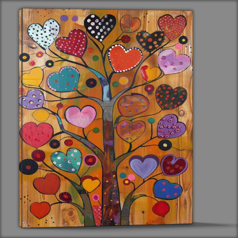 Buy Canvas : (Painted love hearts trees)