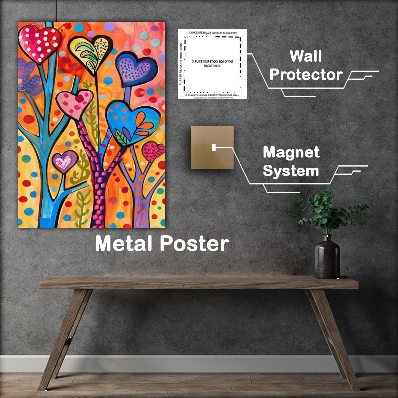 Buy Metal Poster : (Picacaso style love tree)