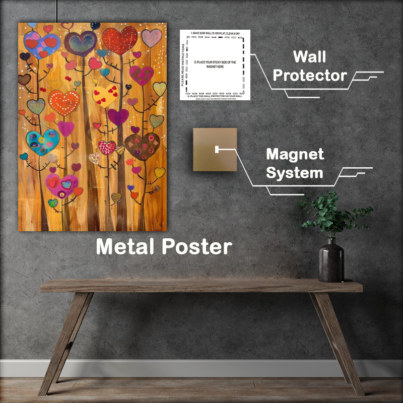 Buy Metal Poster : (Polka dots and love sticks)