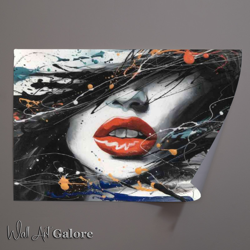 Buy Unframed Poster : (Abstract artwork womans face ink splash)