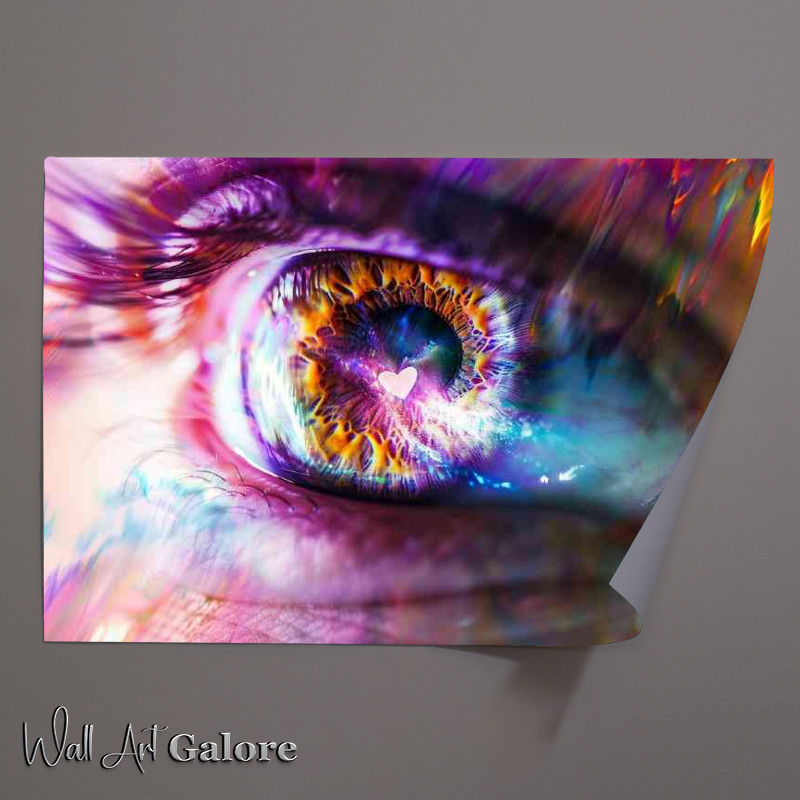 Buy Unframed Poster : (Digital eye with heart in iris)