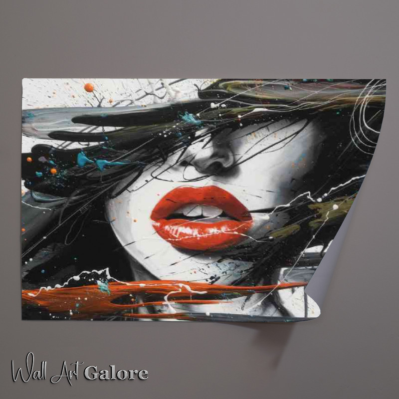 Buy Unframed Poster : (Womans artistic abstract face paint splash)