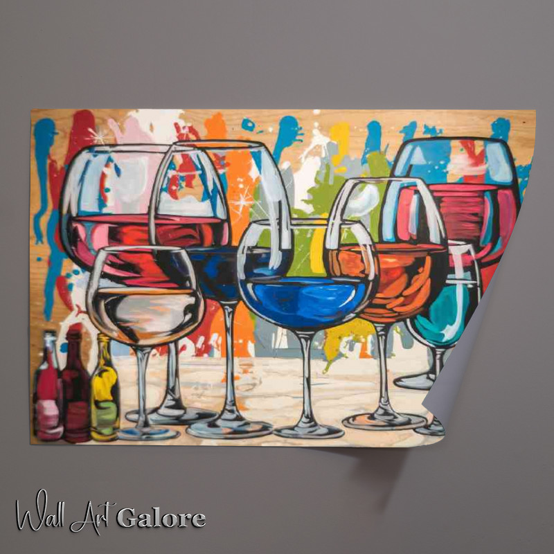 Buy Unframed Poster : (A Table full of coloured wine)
