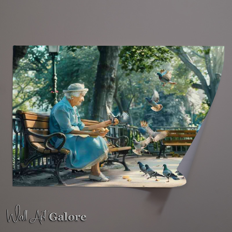 Buy Unframed Poster : (Elderly woman on the park bench)