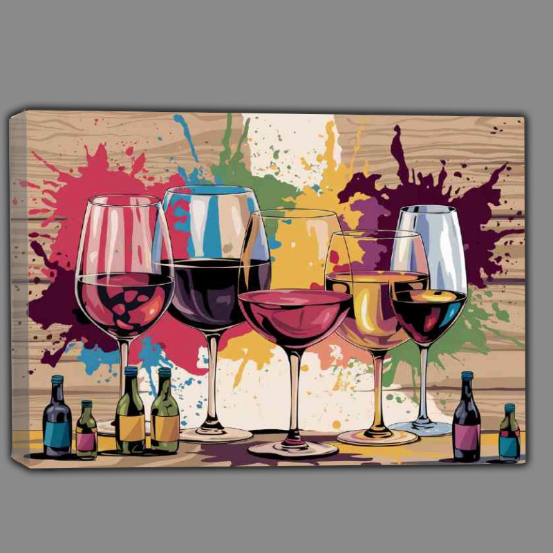 Buy Canvas : (Vibrant various colours wine glasses)