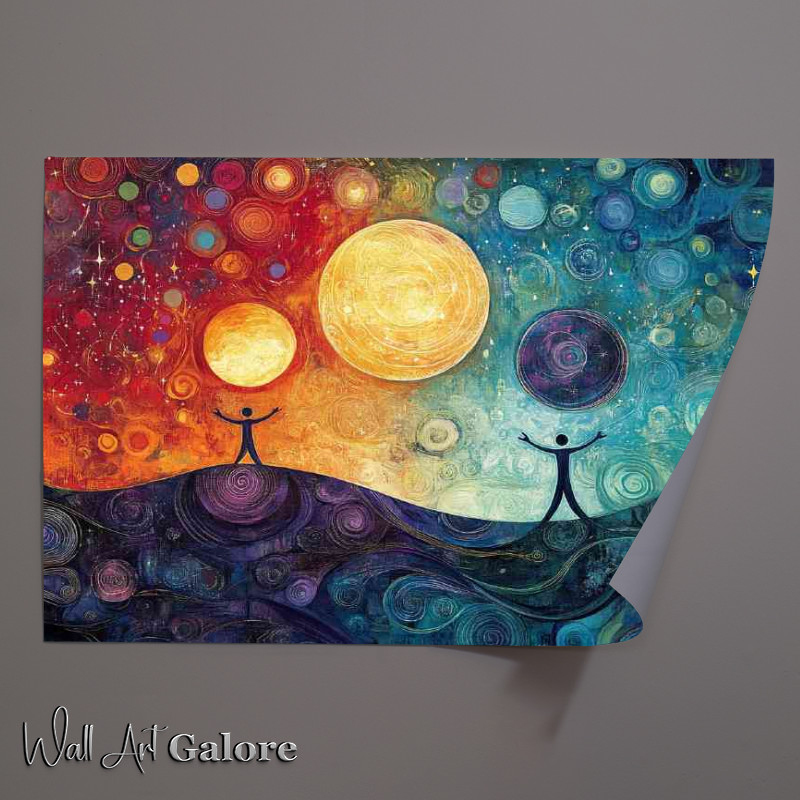 Buy Unframed Poster : (Abstract style of the different moons in the sky)