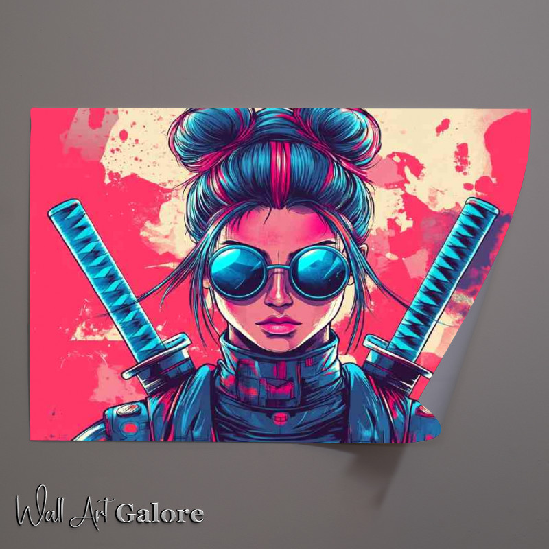 Buy Unframed Poster : (Beautiful cyberpunk samurai woman)