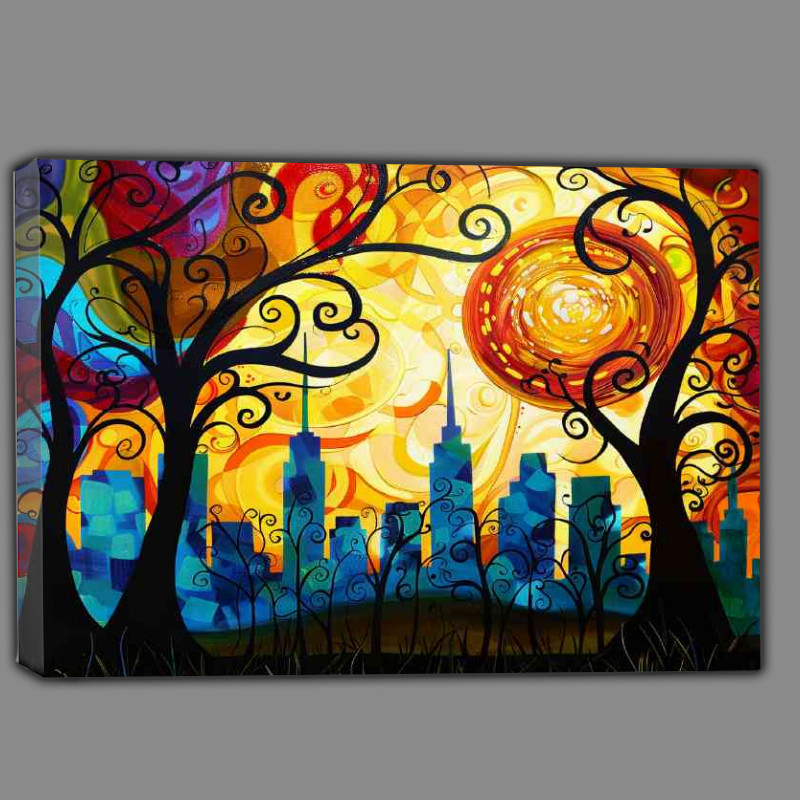 Buy Canvas : (City skyline in a abstract style)