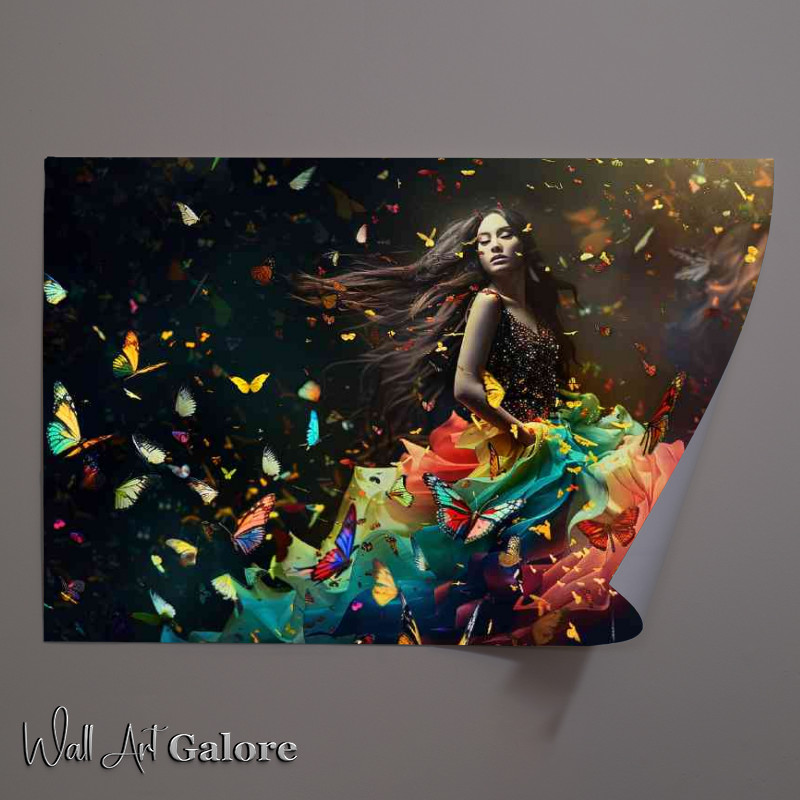 Buy Unframed Poster : (Dancing with butterfiles)