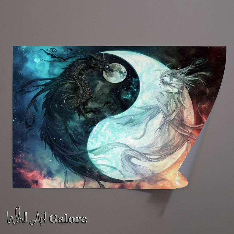 Buy Unframed Poster : (Dark vs light ying yang style)
