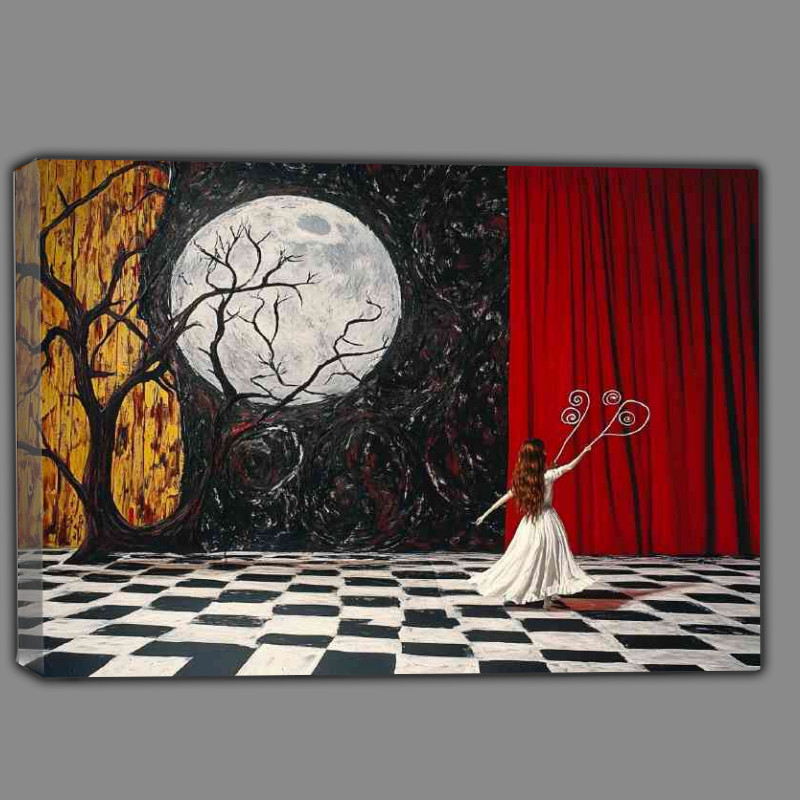 Buy Canvas : (Girl dancing on the chequered floor)