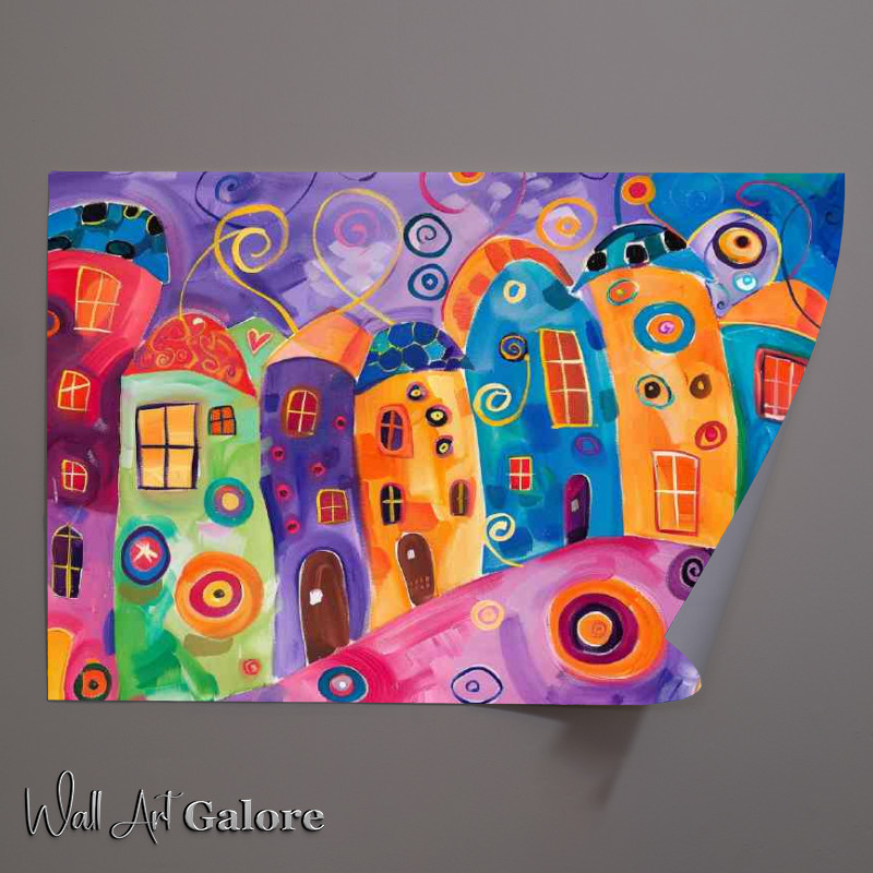 Buy Unframed Poster : (Idylic painted village on the hil)