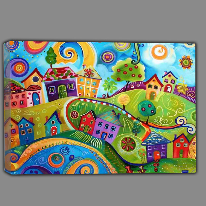 Buy Canvas : (The crazy whimsical village)