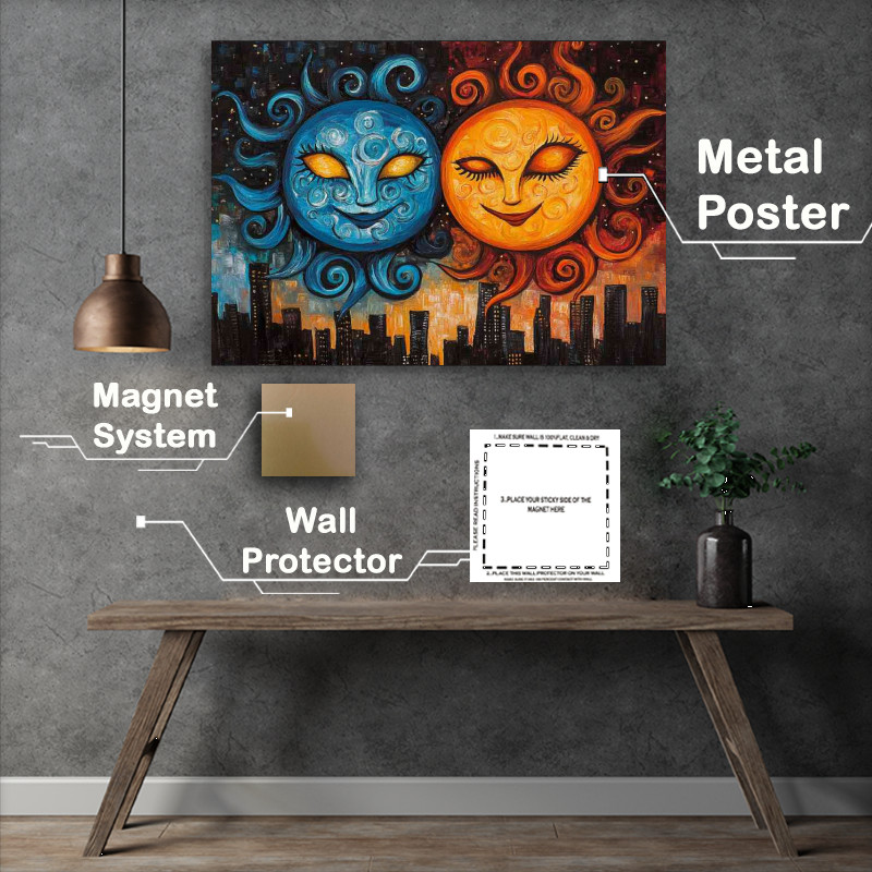 Buy Metal Poster : (Two suns over the town)
