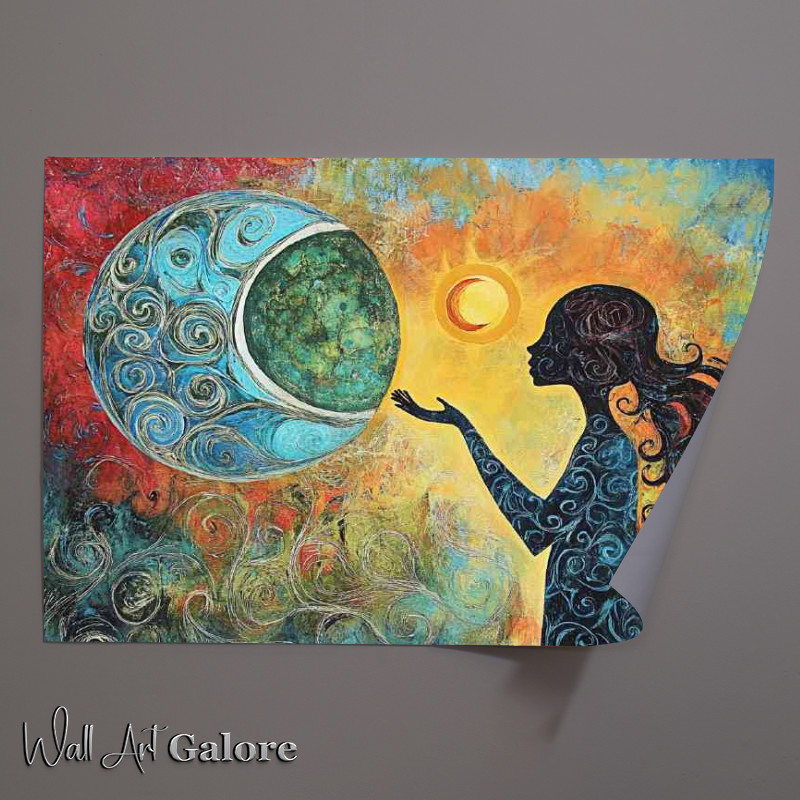 Buy Unframed Poster : (Woman reaching towards the moon)