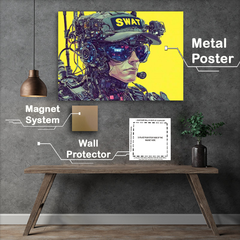 Buy Metal Poster : (swat cap anthropomorphic robot)