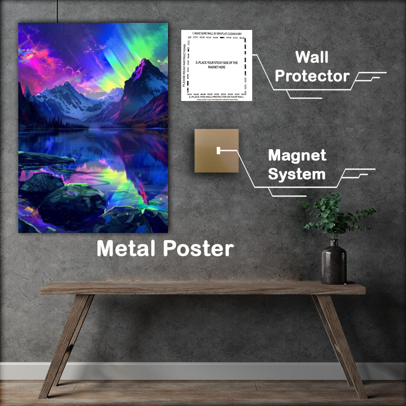 Buy Metal Poster : (Aurora Borealis and Starry Nights)
