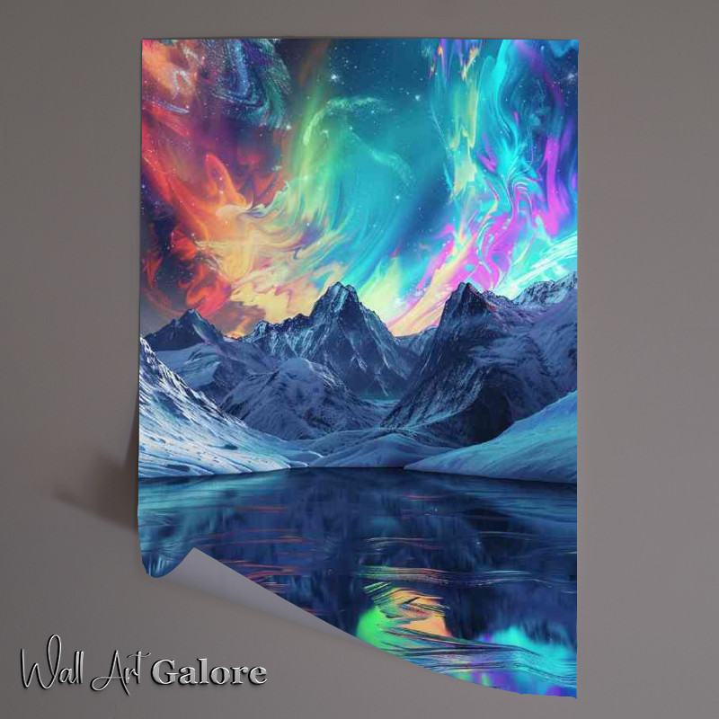 Buy Unframed Poster : (Ethereal Northern Lights over the mountains)